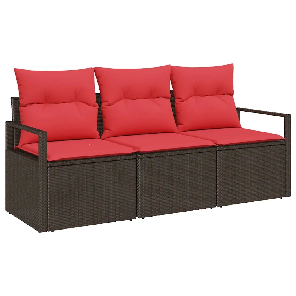 Set di divani 3 pcs Marrone polyrattan 3346244