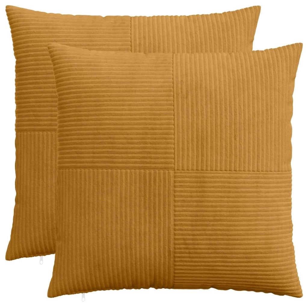 Federa 2 pcs ALMELO Giallo 80 x 80 cm corduroy 915699