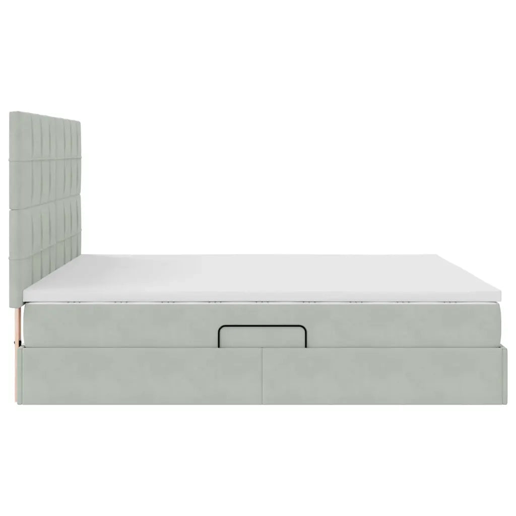 Letto con contenitore e materasso Grigio chiaro 180 x 200 cm 3372045