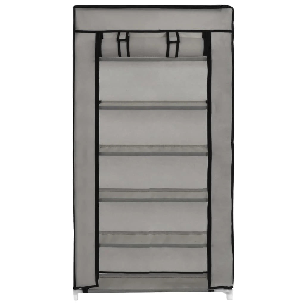 Scarpiera mobile contenitore per scarpe mobile ingresso/corridoio/soggiorno con coperchio 58 x 28 x 106 cm tessuto grigio 02_0021411