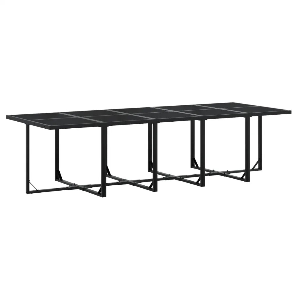 Set da Pranzo da Giardino 17 pz con Cuscini Nero in Textilene