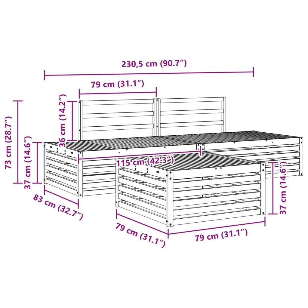 Set di divani da esterno 4 Pezzo 3391109