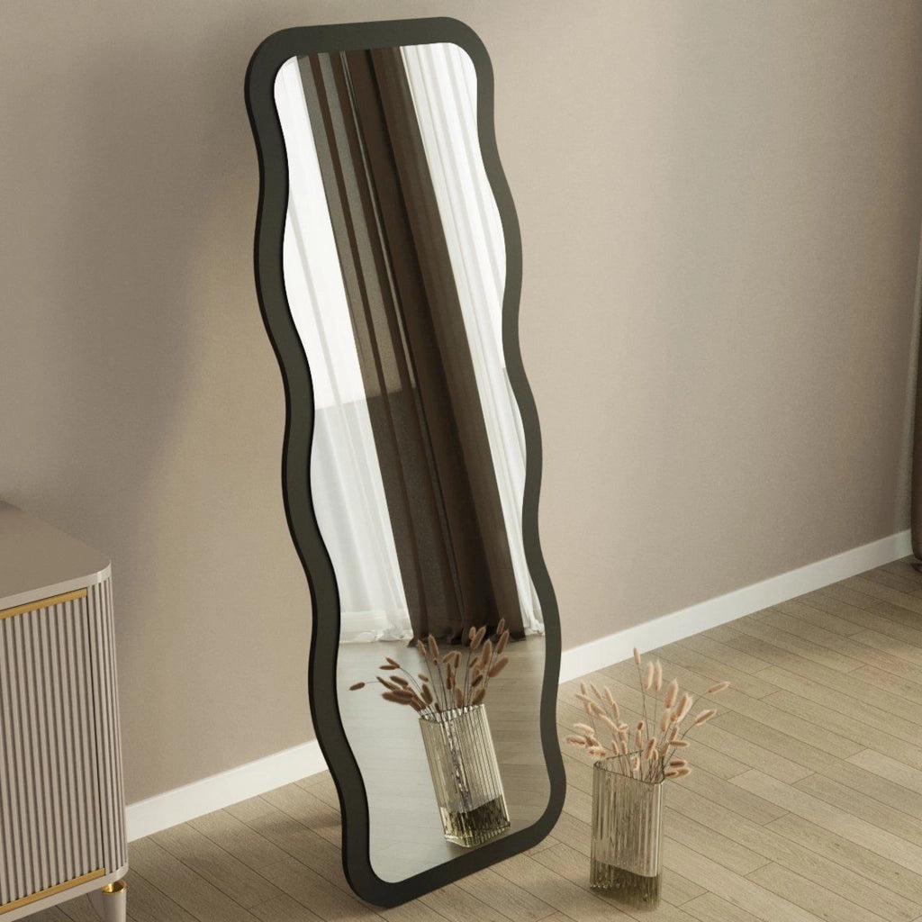 Bissone, Specchio Forma Rettangolare, 50x160h cm Nero