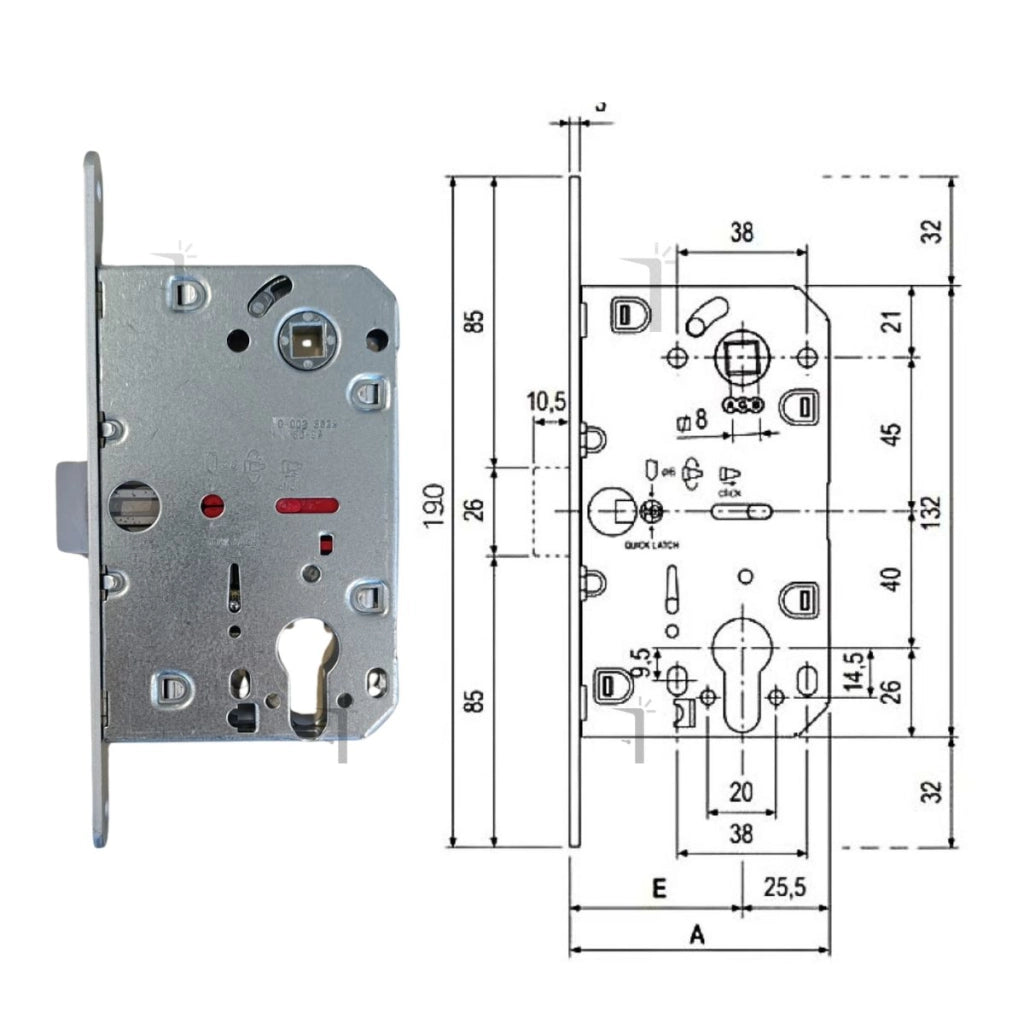 Serratura mediana AGB Evolution per porte interne foro Yale