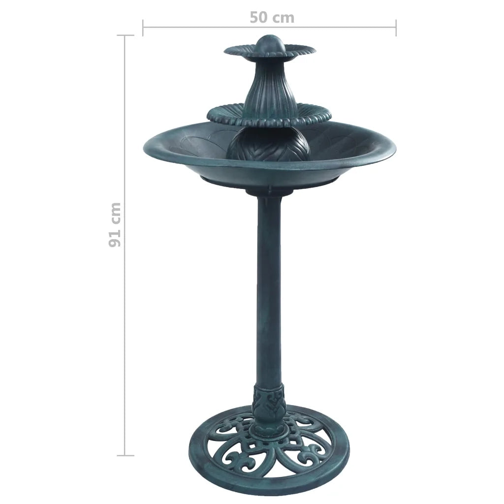 Vasca da Bagno per Uccelli con Fontana Verde 50x91 cm in Plastica 48232
