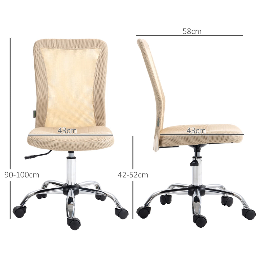 Sedia da ufficio ergonomica ¨C Minimal ¨C rete beige, cromata, altezza regolabile