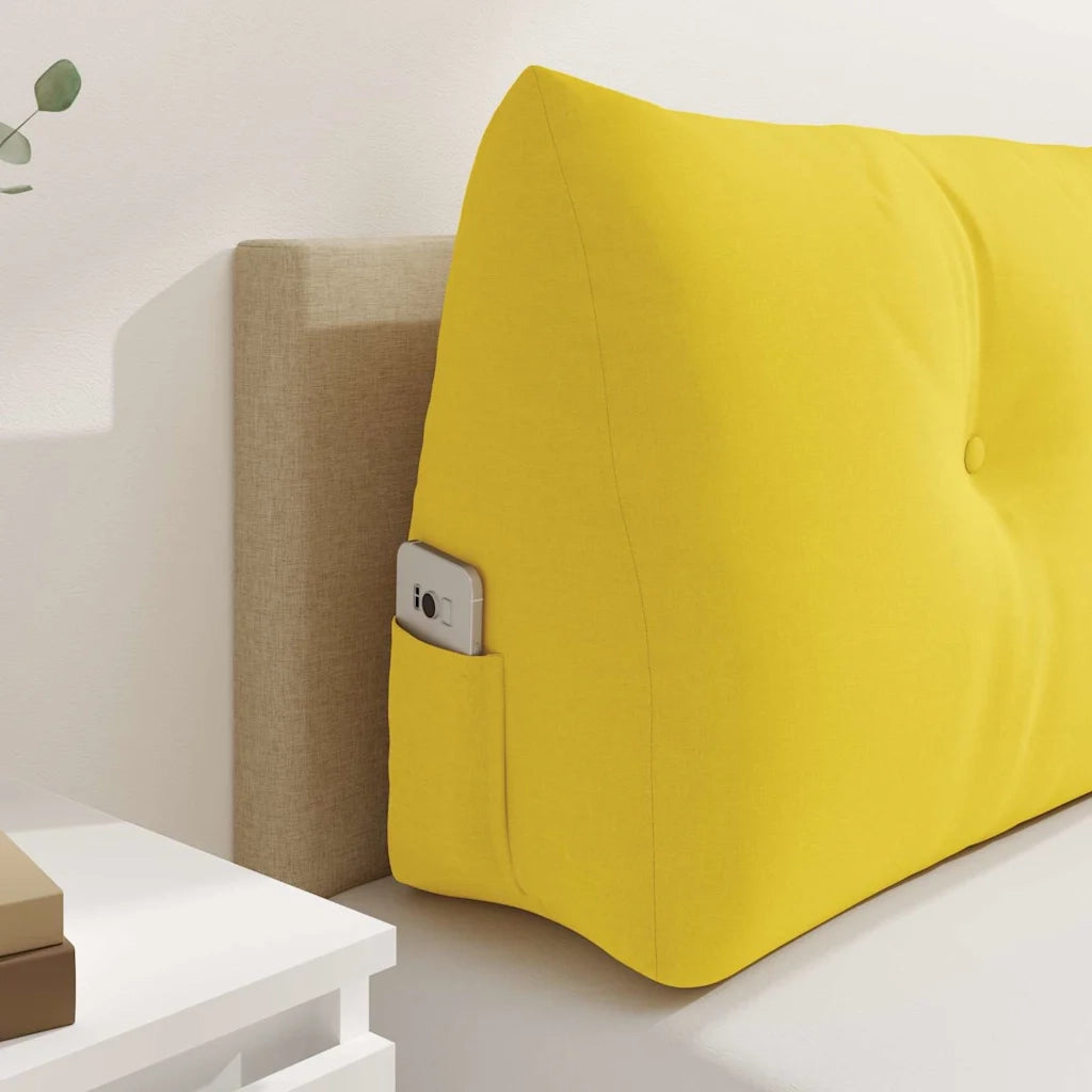 Cuscino per Schiena Giallo Chiaro 100 x 24 x 50 cm Tessuto 42014450