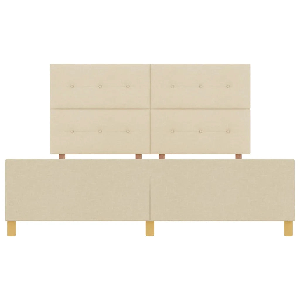 Struttura del letto con testiera Crema 180 x 200 cm Tessuto 3344751