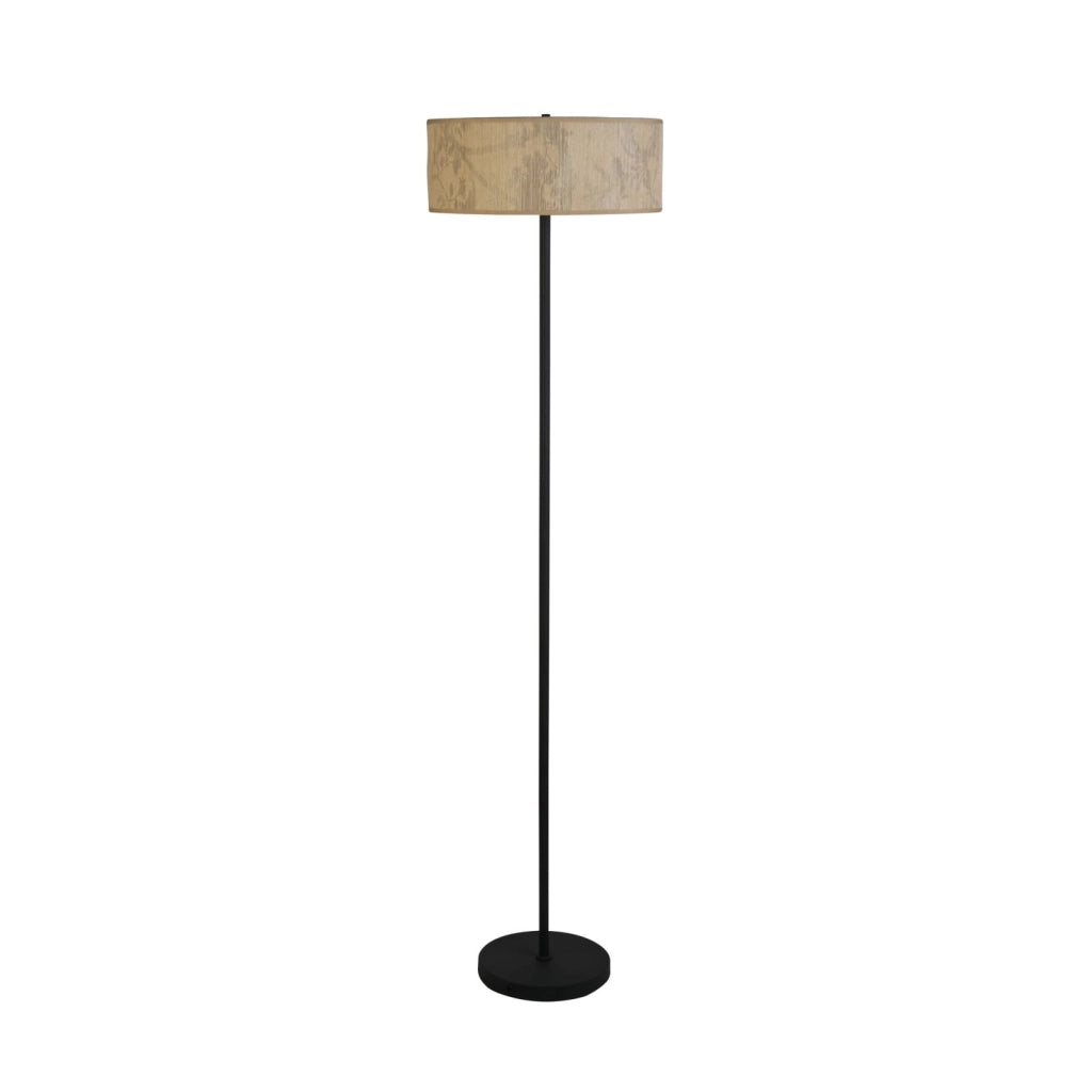 Lampada da terra Isla 3Lt, paralume in carta riciclata e metallo nero