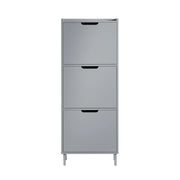 Scarpiera Con Ribalte Scarpiera Con Ripiani Scarpiera Portascarpe Salvaspazio 3 ante Grigio L50xP19xA129cm FSR151-H-HG