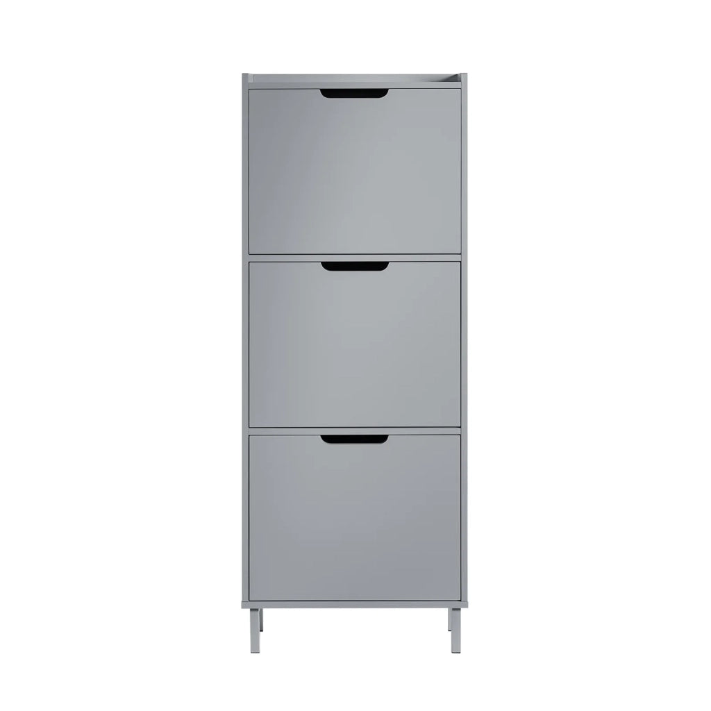 Scarpiera Con Ribalte Scarpiera Con Ripiani Scarpiera Portascarpe Salvaspazio 3 ante Grigio L50xP19xA129cm FSR151-H-HG