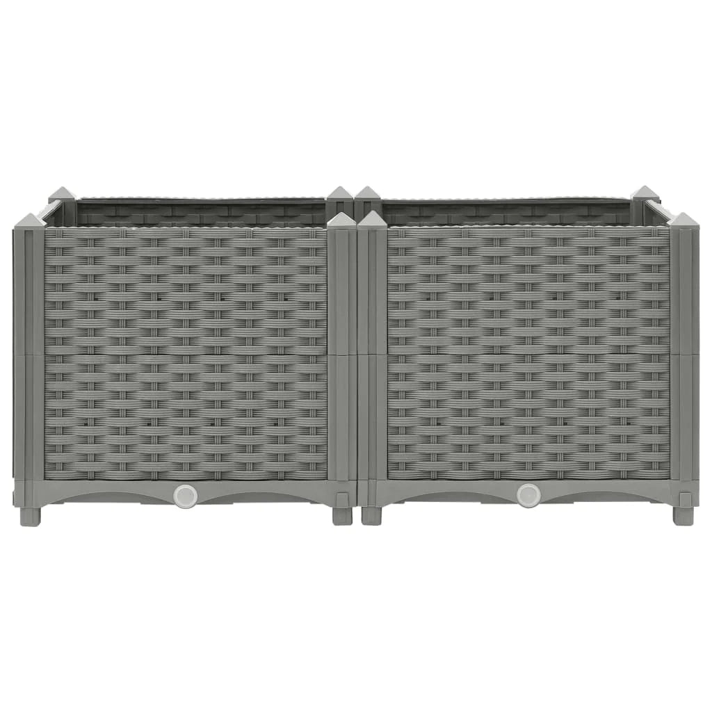 Fioriera rialzata per piante fiori terrazza giardino 80 x 40 x 38 cm polipropilene grigio 02_0039238