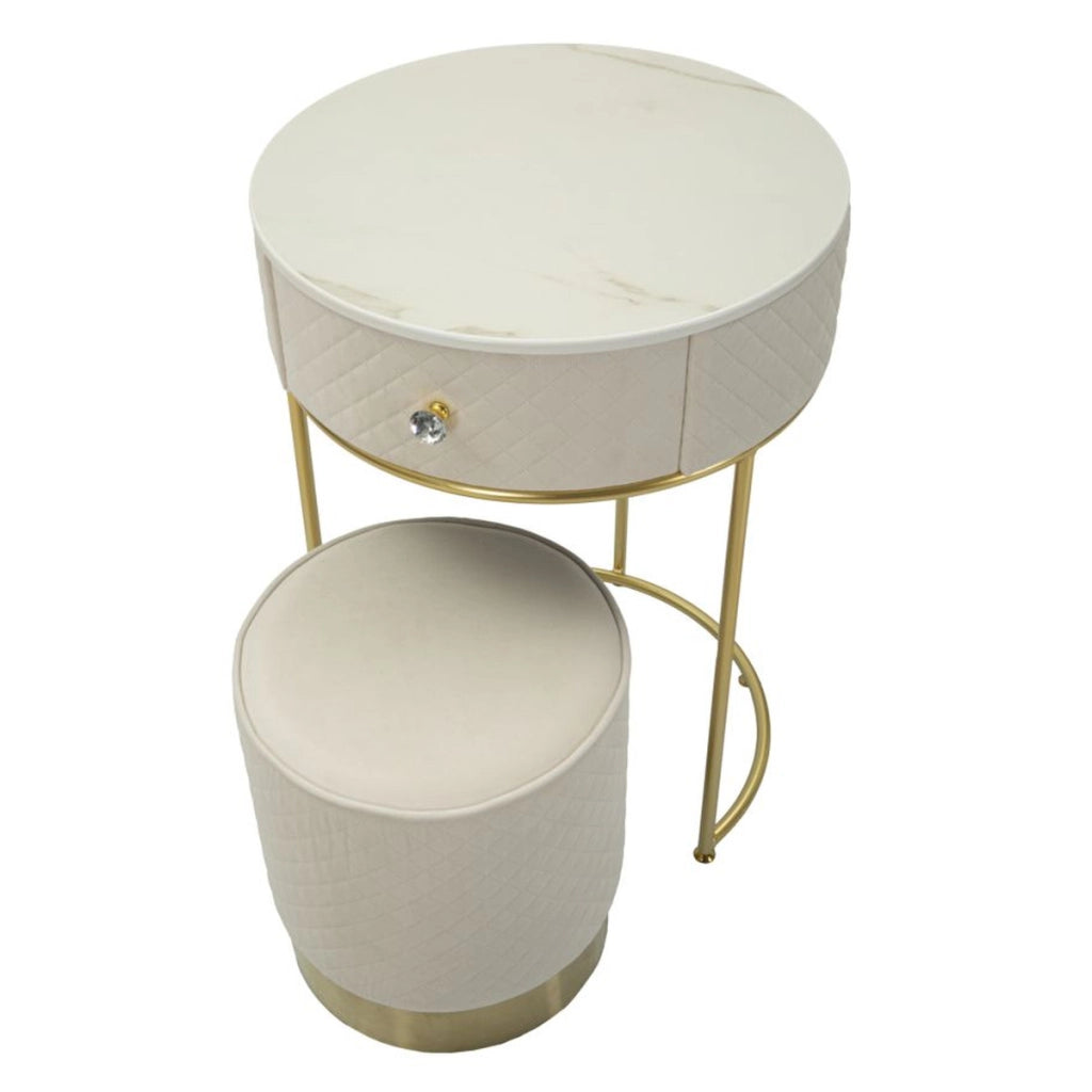 Comodino VKH755, Beige, Legno, 52x52x70 cm