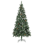 Albero di Natale | Decorazioni natalizie Artificiale Pigne e Brillantini Bianchi 210 cm