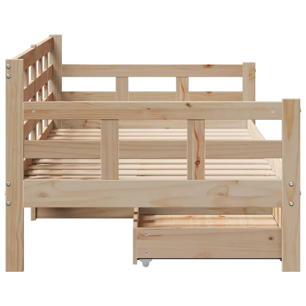Dormeuse con Cassetti 90x190 cm in Legno Massello Pino