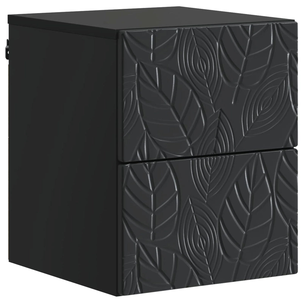 Mobiletto da notte a muro Nero 34,5 x 33 x 40 cm 898807