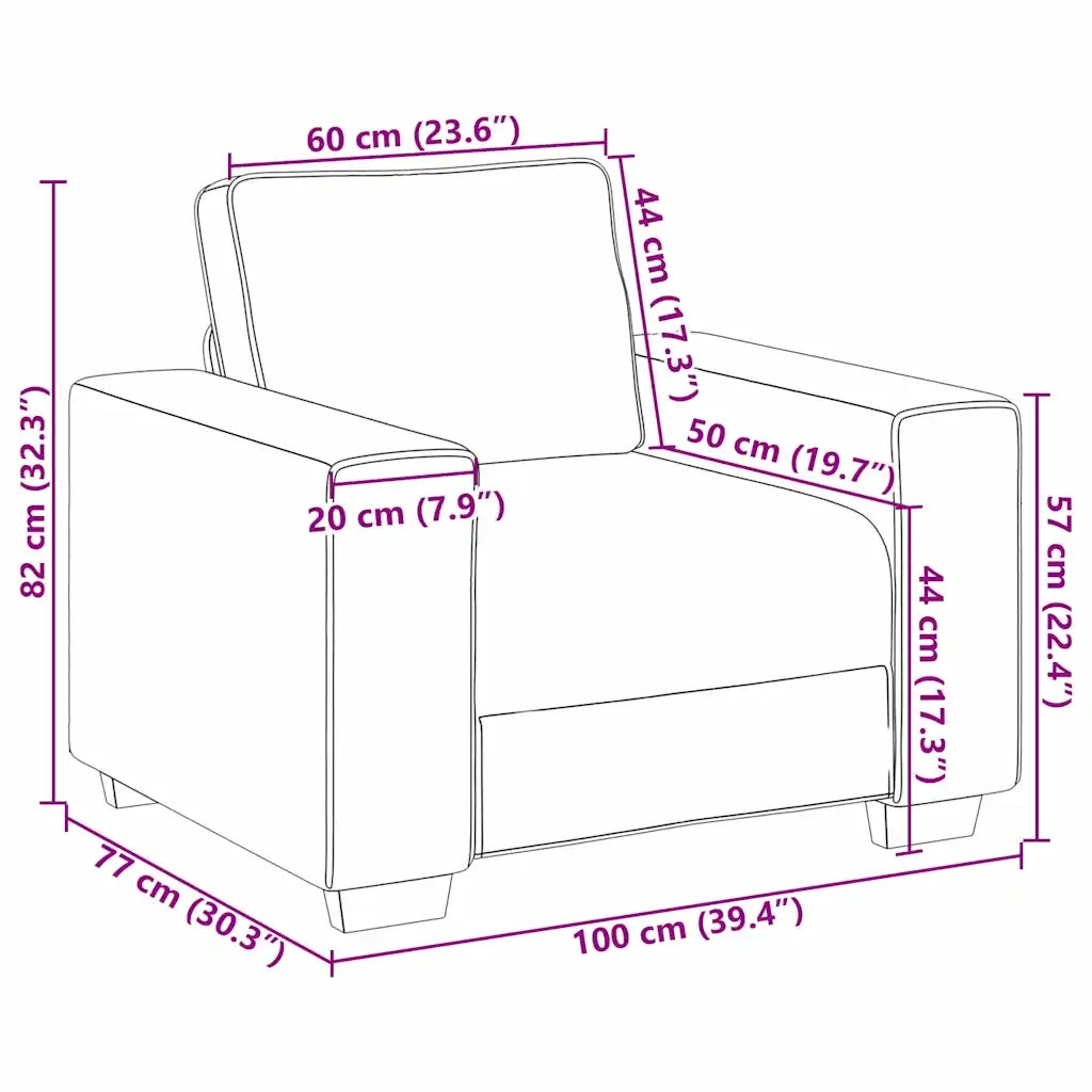 Divano-Sofa-Divanetto Grigio chiaro 100 x 77 x 82 cm Tessuto