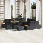 Set Divano da Giardino 13 pcs Nero polyrattan 3362969
