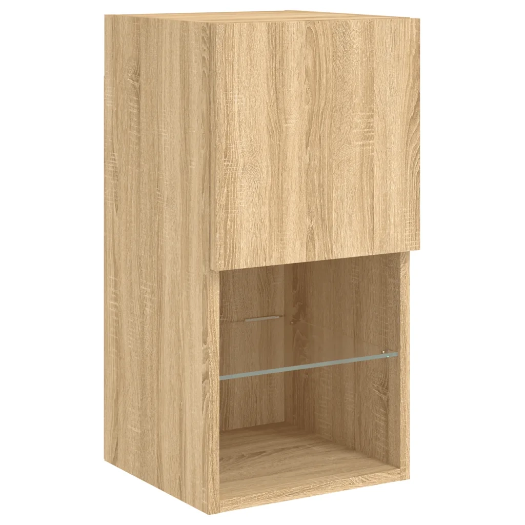 Mobili TV a Muro con LED 6pz Rovere Sonoma Legno Multistrato 3216688