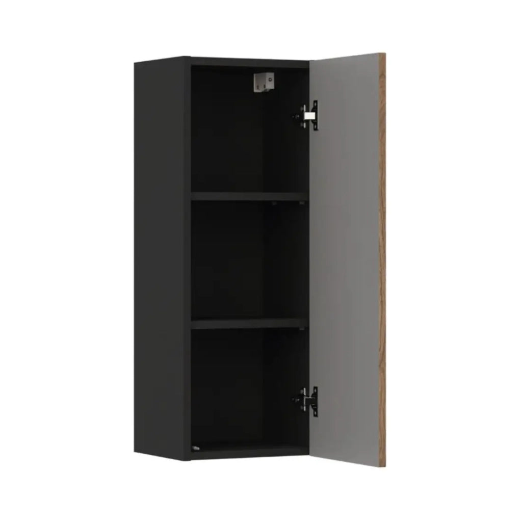 Mobile da bagno SAVIA 80 cm marrone e nero – 1 porta