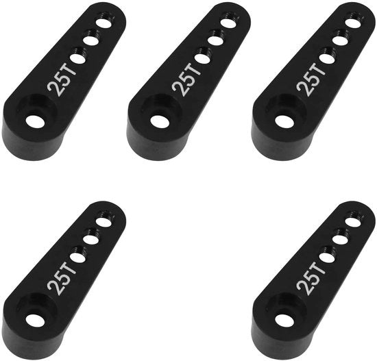 Servo con Boccola in Alluminio 28mm - 5 Pezzi - 25T Arma Servo - Compatibile con FUTABA GM995/GM996R - Risposta al Comando Migliorata - Vite M3