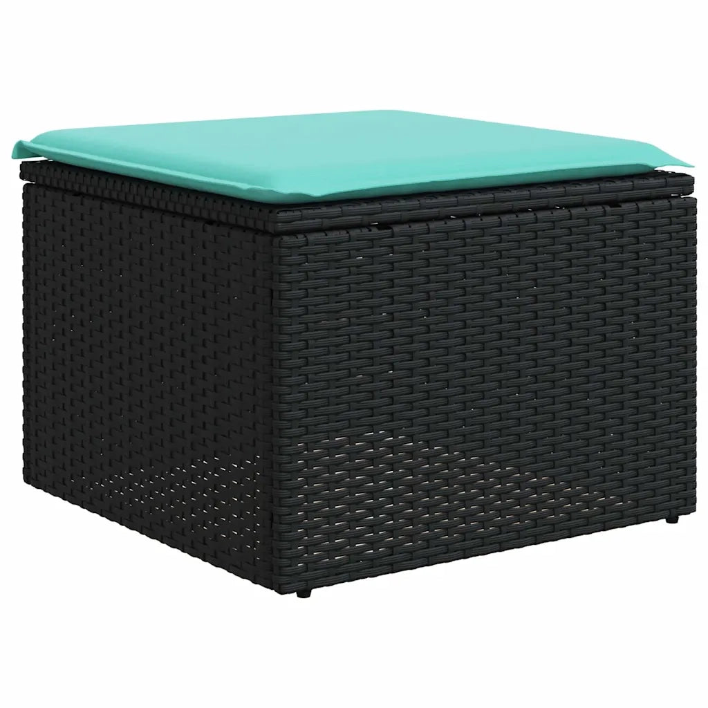Set Divani da Giardino 11 pz con Cuscini Nero in Polyrattan 3228248