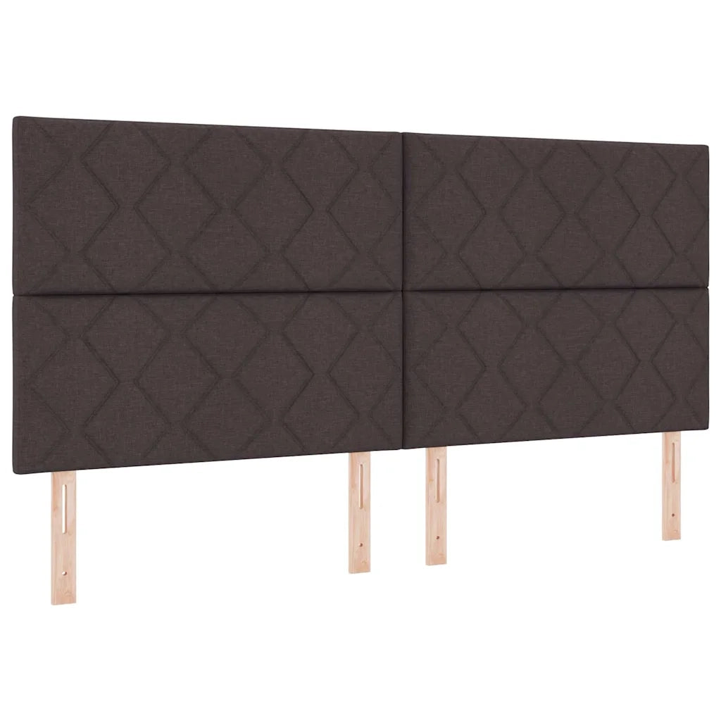 Letto a molle con materasso Marrone Scuro 200 x 200 cm Tessuto 3339724