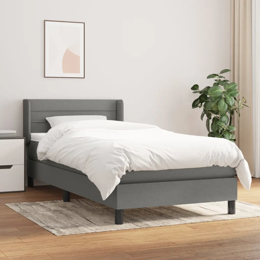 Giroletto a Molle con Materasso Grigio Scuro 90x200 cm Tessuto 3129762