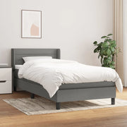 Giroletto a Molle con Materasso Grigio Scuro 90x200 cm Tessuto 3129762