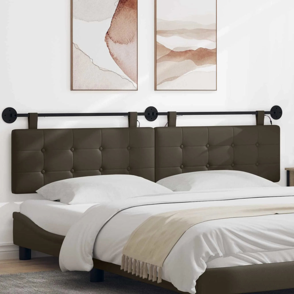 Testiera sospesa Con luce LED Grigio Similpelle 3424506