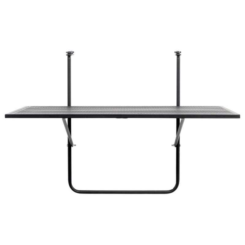 Tavolo Ribaltabile Da Balcone Giobbe Nero 70x45x52cm
