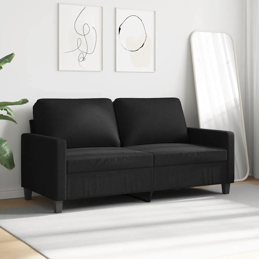 Divano a 2 Posti-Sofa 2 Posti Nero 120 cm in Tessuto 789946