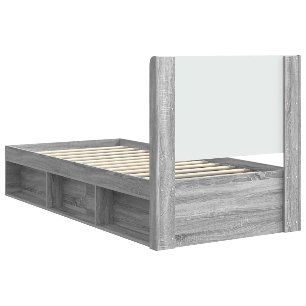 Struttura del letto con stoccaggio e testata Sonoma grigio 3413890