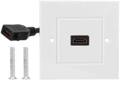 Pannello HDMI Bianco - Scatola di Contatto - Viti di Montaggio - Fissaggio Fissa - 8,5 x 8,5 cm - Materiale di Alta Qualità