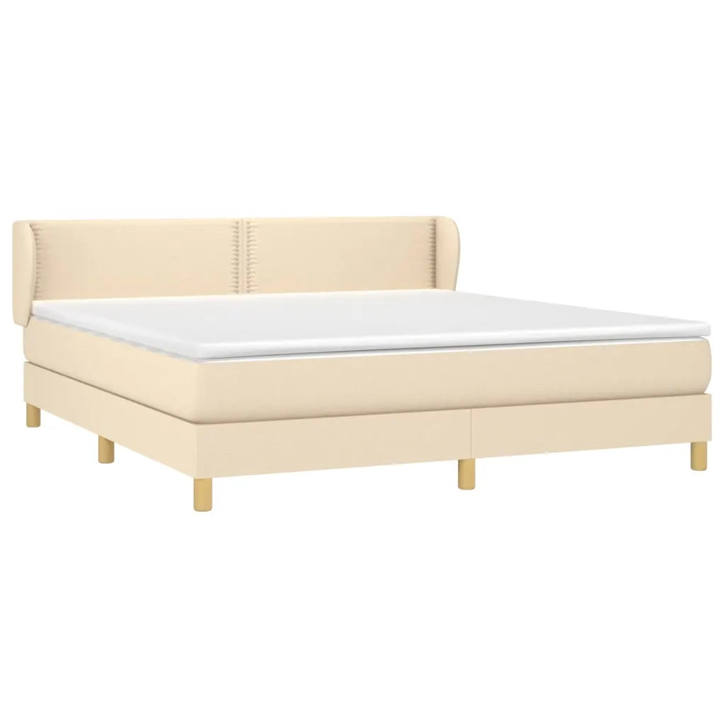 Giroletto a Molle con Materasso Crema 180x200 cm in Tessuto 3126746