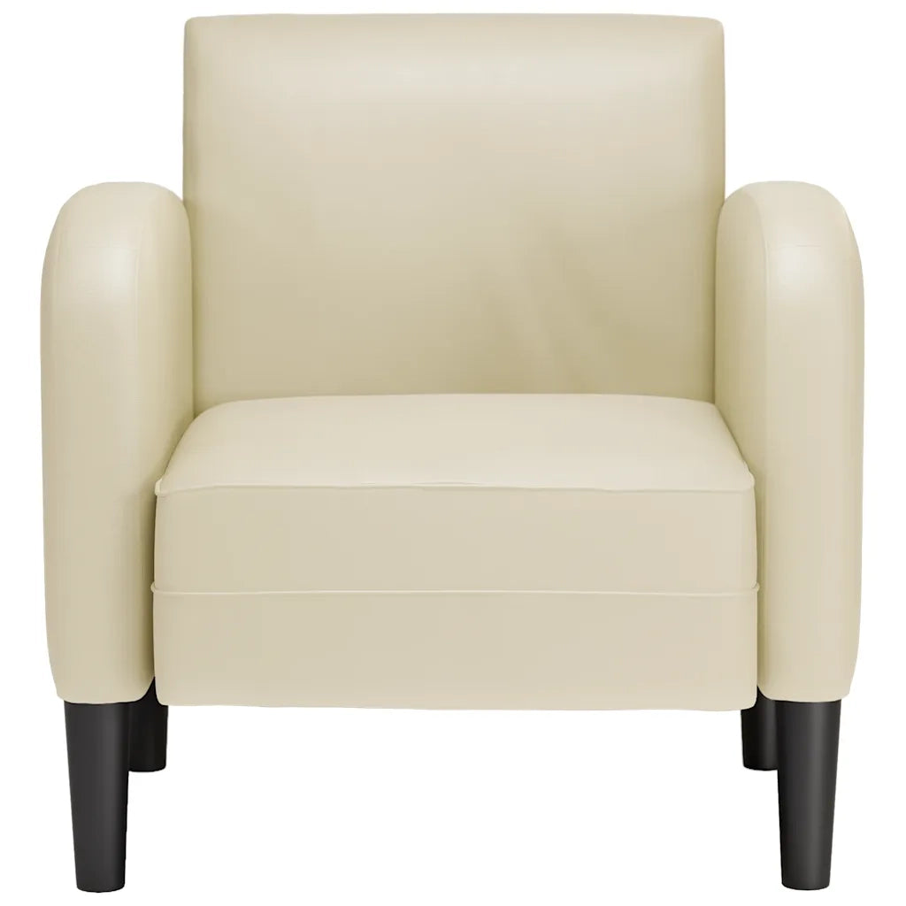 Divano Poltrona | Sedia con Braccioli Crema 54 cm in Similpelle