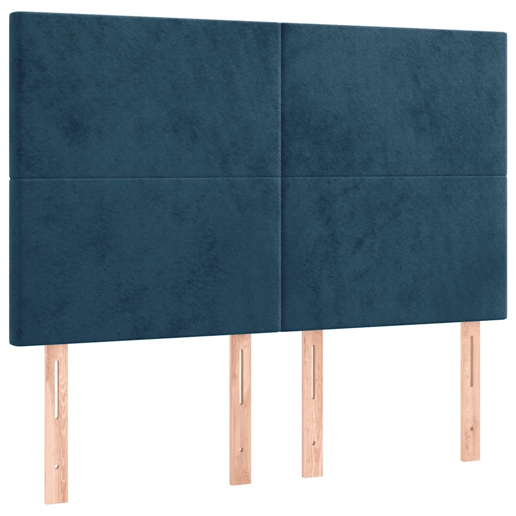 Letto a Molle con Materasso e LED Blu Scuro 140x200 cm 3136009