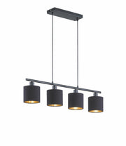 Lampadario Tommy nero/oro 4xE14 dimmerabile RL R30334079