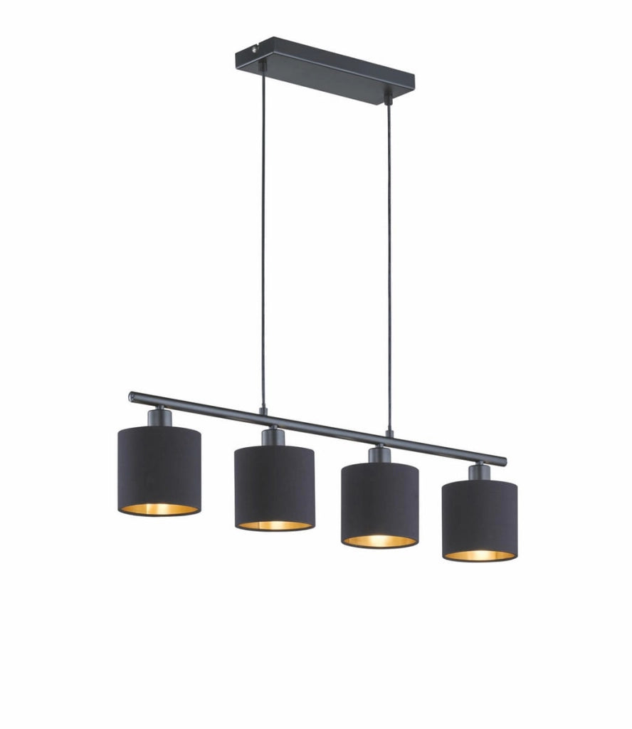 Lampadario Tommy nero/oro 4xE14 dimmerabile RL R30334079