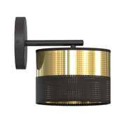 Applique da parete LUX nera oro perforata 1xE27 Emibig