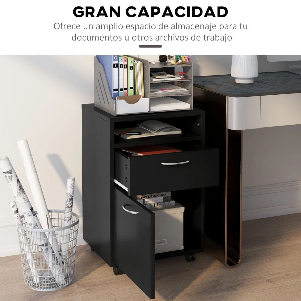 Scrivania con cassetti e armadio ¨C Minimal ¨C Nero 40x35x60 cm