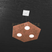 EXAGON SOSPENSIONE 3 LUCI FOGLIA RAME 1142-SP-FR