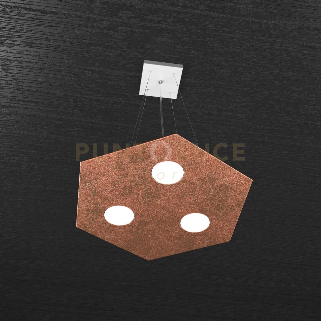 EXAGON SOSPENSIONE 3 LUCI FOGLIA RAME 1142-SP-FR