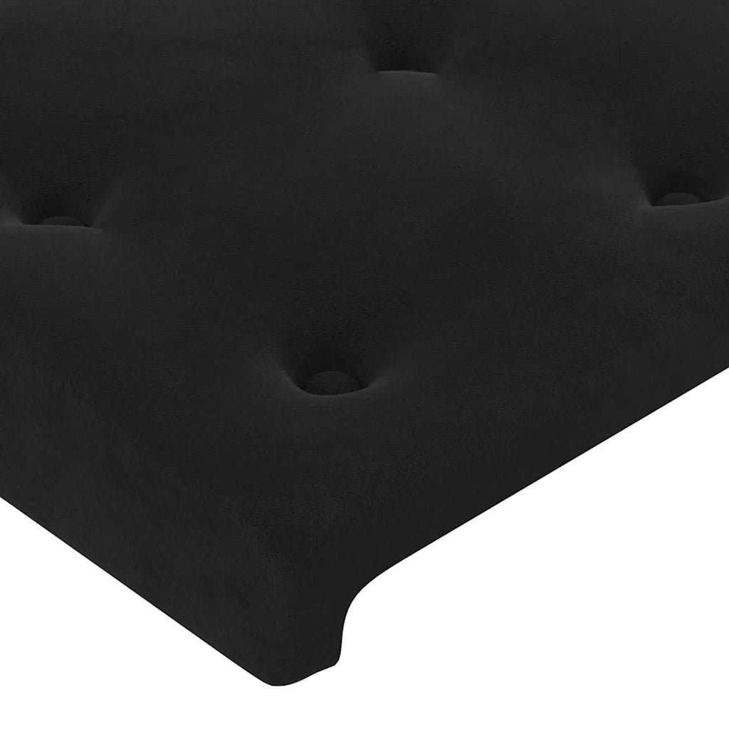 Testiera a LED-Testata con LED nero 93x16x118/128 cm in Velluto 400657