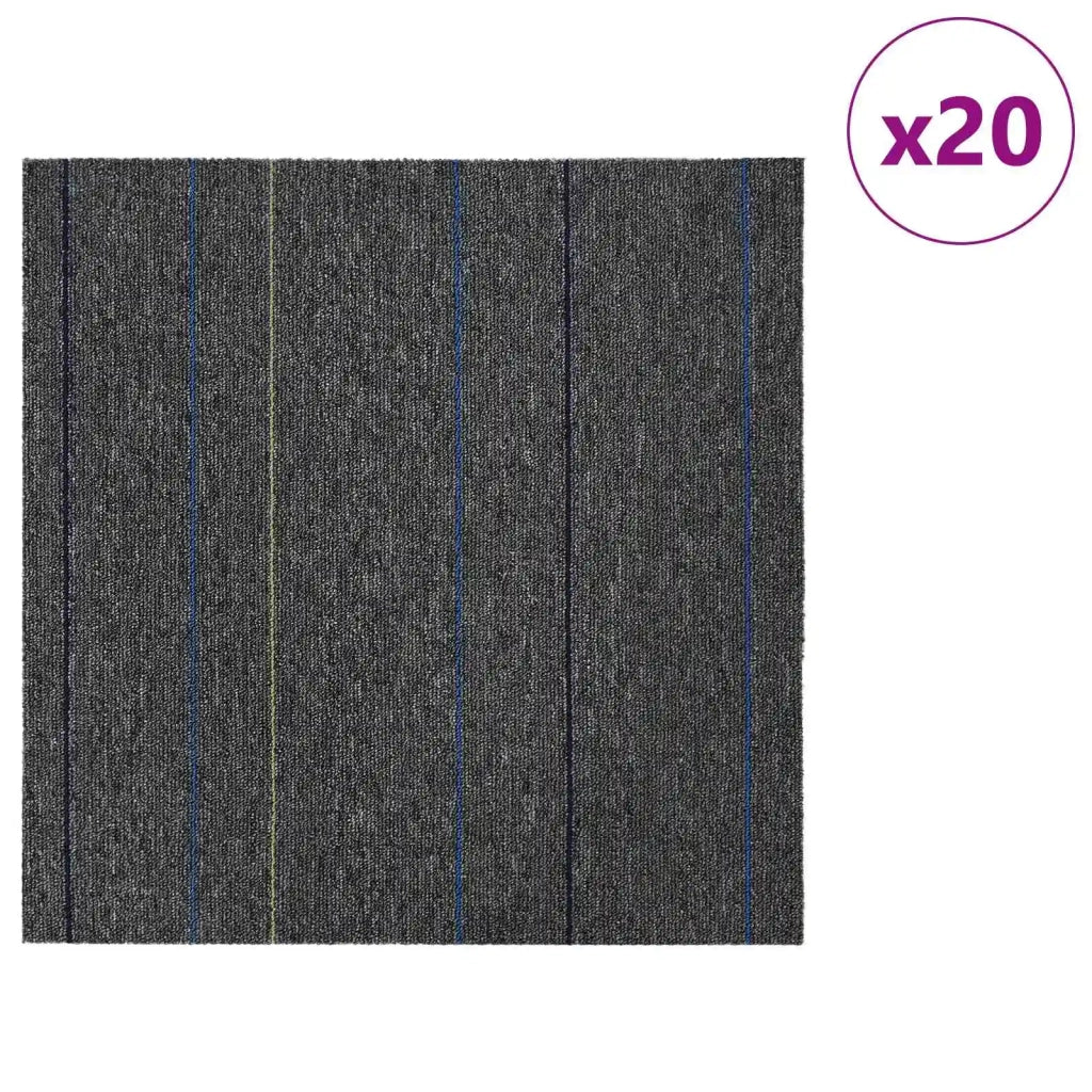 Piastrella per Tappeto Grigio Medio con Strisce 50 x 50 cm CFW4155067