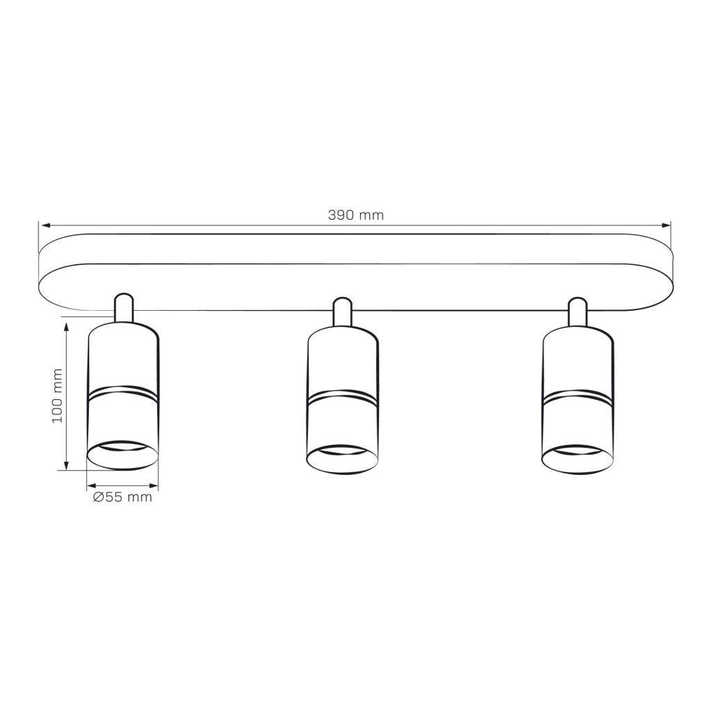 Plafoniera/Applique 3xGU10 orientabile nera BAMBOO Polux