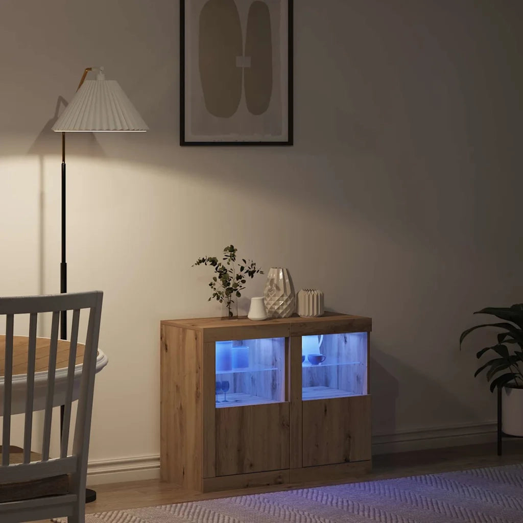 Credenza | Madia LED 2 pcs Rovere artigianale 41 x 37 x 67 cm