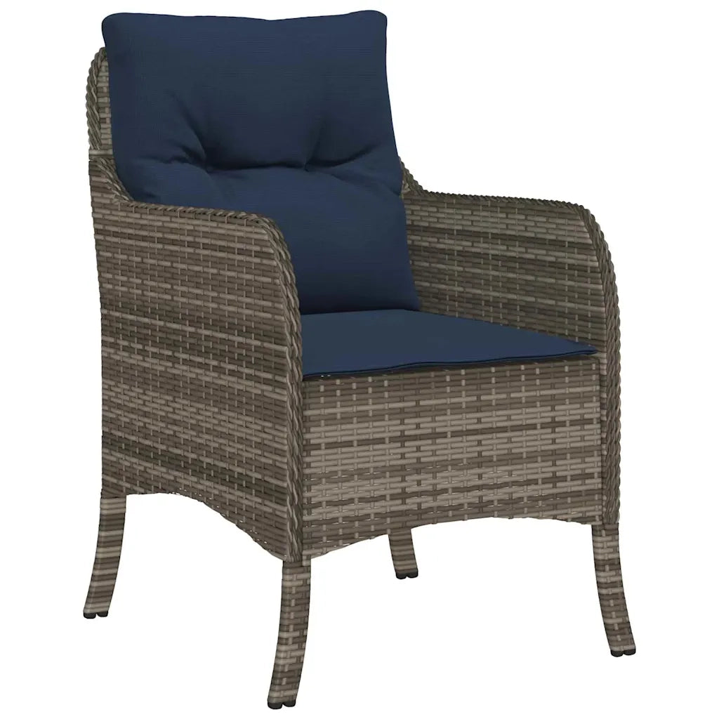 Set da Pranzo per Giardino con cuscino 5 pcs Grigio polyrattan 3380192