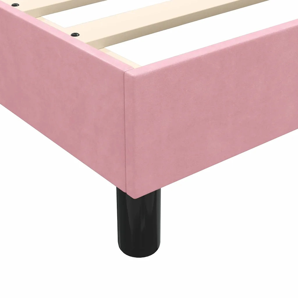 Giroletto a Molle con Materasso Rosa 140x220 cm in Velluto 3318410