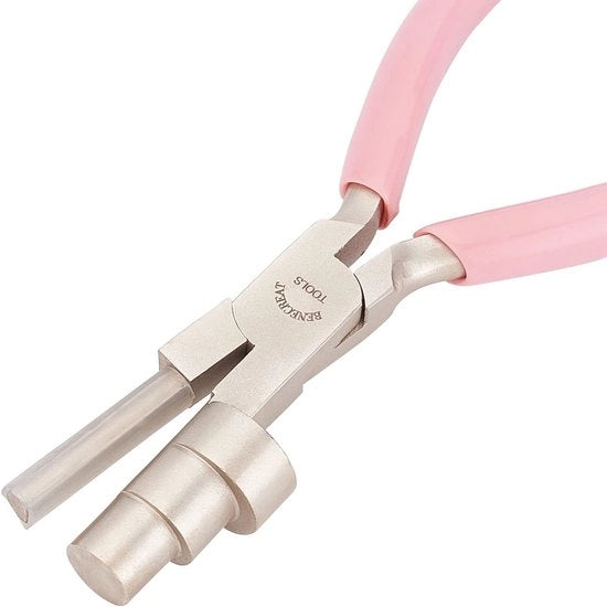 Tang per formatura di gioielli con 4 calotte rotonde - Tang a filo - Manopole antiscivolo - Fatta di acciaio inossidabile - Adatta per lacci 6,35/20,3 mm